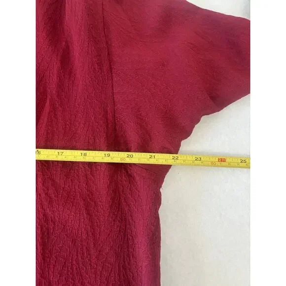 Chico's Women's Button-Up Long Sleeve Shirt Maroon Size 1 Medium Classiccore - Picture 4 of 7